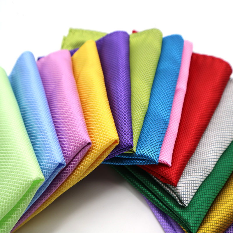 Luxe Heren Zakdoek Plaid Effen Kleur Zakdoeken Polyester Hanky Business Pochet Borst Handdoek 21*21CM