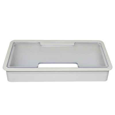 Plastic desk wire hole cover Base rectangular pc table cable Outlet grommet for wire organizer decorative Furniture Hardware: white