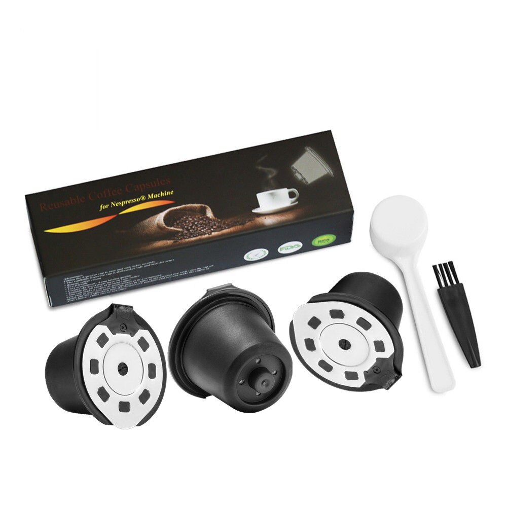 Verbeterde hervulbare espresso koffiefilters, koffiecapsules voor nespresso: 3 capsules
