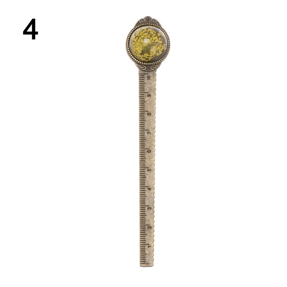 Flower Bookmark Ruler 1PC 2 in1 Multifunction Retro Metal Flower Bookmar... – Grandado