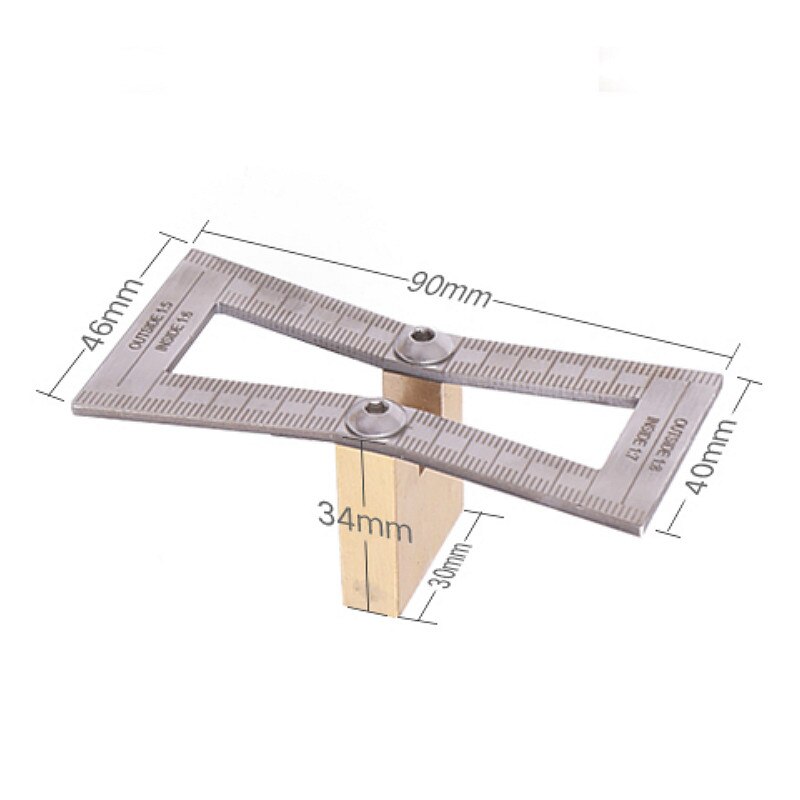 Svalehale jig hjul markeringsmåler værktøjssæt træbearbejdning skribent aluminiumslegering lineær tegning indstik måling lineal træsamlinger: Indstil e
