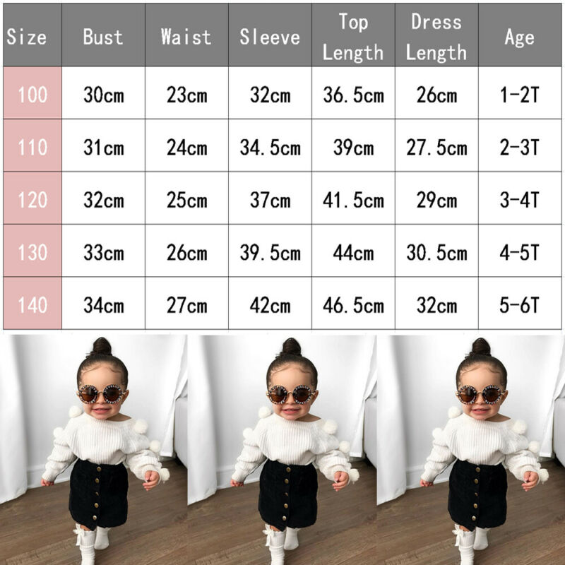 Herfst Kids Baby Meisje Kleding Lange Mouw Pompom Sweatshirts + Rok Casual 2 STUKS past Student Meisjes Kleding Sets