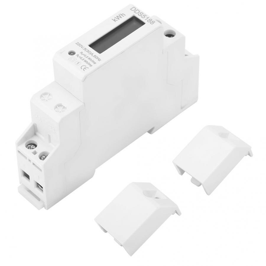 Digital Energy Meter LCD 220V Single Phase DIN-Rail 5-30A Electronic Energy KWh Meter