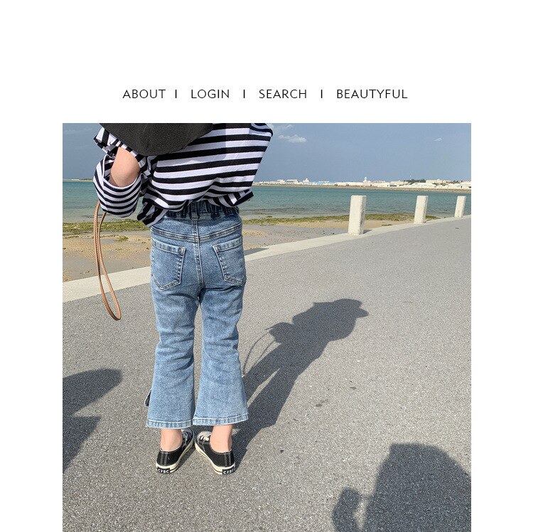 Jeans per bambini estivi per bambina Split Jeans per bambina con fondo a campana primavera autunno pantaloni per bambina moda ragazza abiti in Denim
