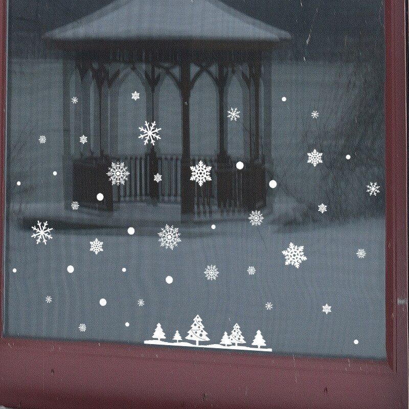 Moon Snow stickers Christmas decorations window glass stickers static window removable windows doors wall stickers Decals: 5