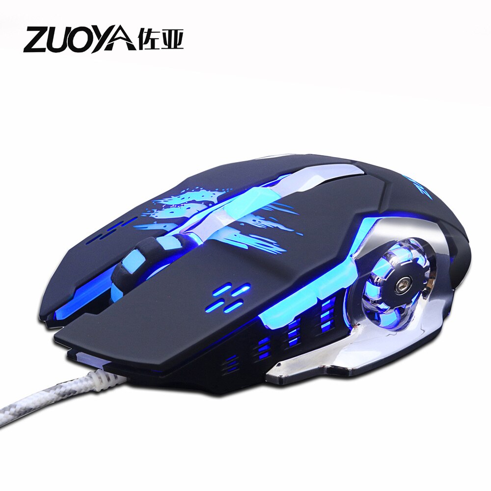 ZUOYA Professionelle gamer Spielen Maus 8D 3200DPI Einstellbare Verdrahtete Optische LED Computer Mäbenutzen USB Kabel Maus für Laptop PC: MMR4 Schwarz