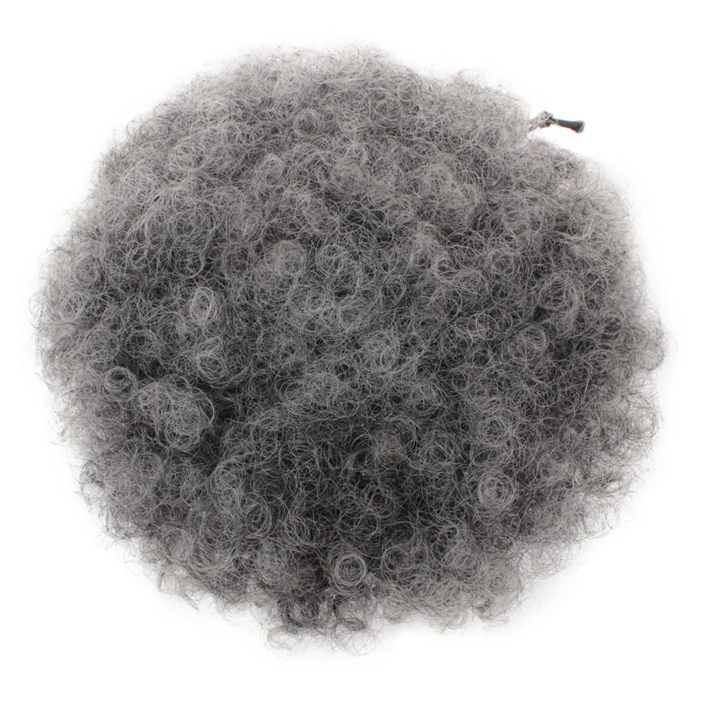 Leven syntetisk høj fluffy sort hestehale hårnåle snoretræk kort fiber krøllet hår hestehale til sorte kvinder: T0906