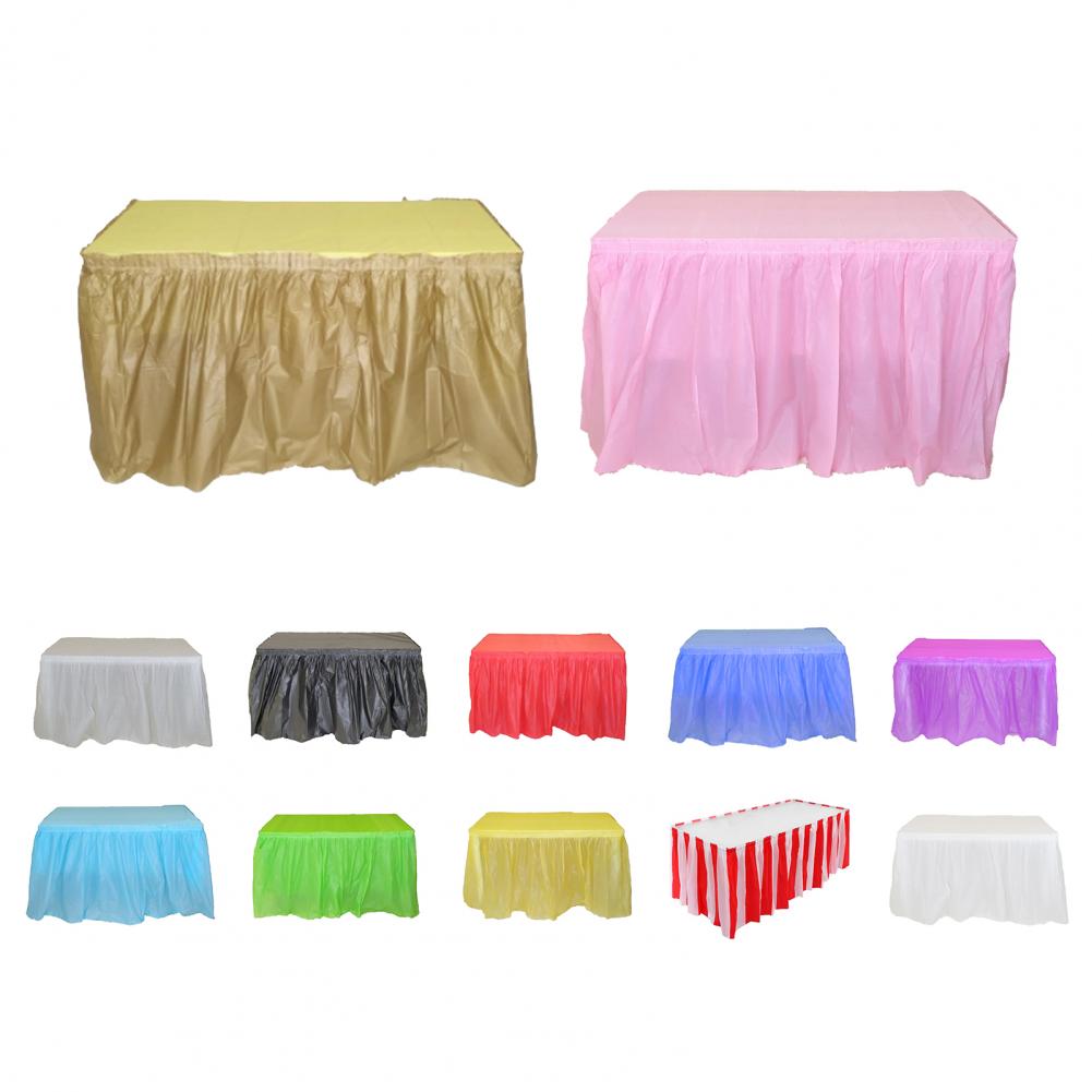 Tableskirt Innovative PEVA Lightweight Self-adhesive Oil-proof Table Skirt for Party Desk Skirt Table Skirt
