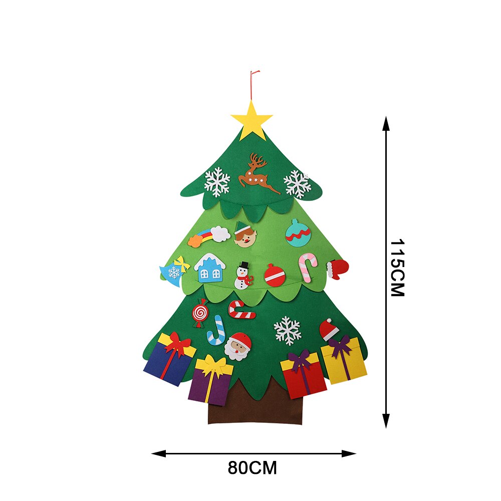 3D bricolage feutre arbre de noël avec éclairage maison décoration de noël enfant de noël jouets nouvel an Navidad décorations de noël