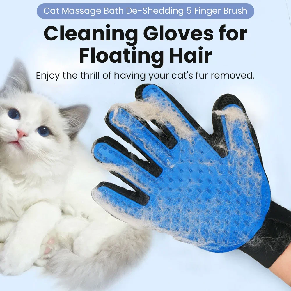 Dog Grooming Gloves Rubber Pet Hair Remover Cleaning Brushes Essential Bathing Supplies for Cats Fur Friendly Gloves Effective