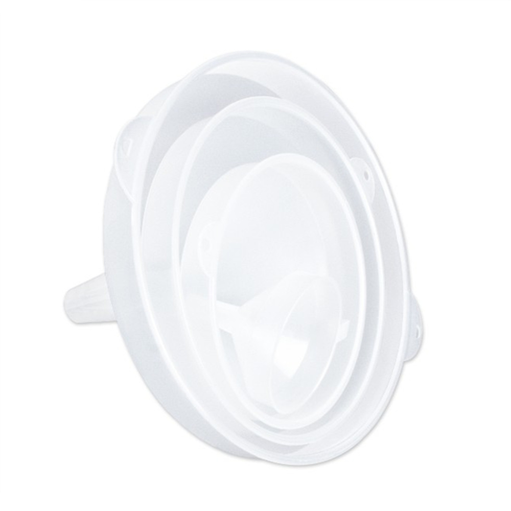 4 st/set 90/170/210/260mm labmaterial med bred mun i plast