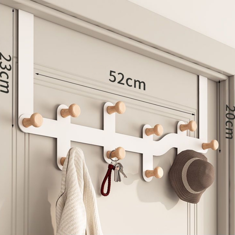 Houten opberghaken boven de deur Haken Kleding Jas Hoed Handdoekhanger Home Organizer Rack Badkamer Keuken Accessoires Houder