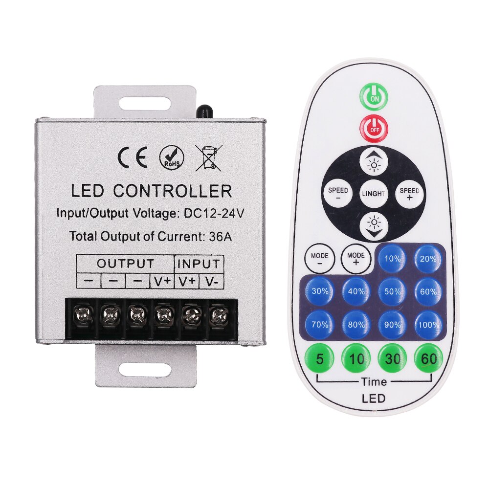 DC 12V 24V Einzigen farbe 360W IR-controller mit 23key fernbedienung Für 5050 2835 LED Streifen Neon licht