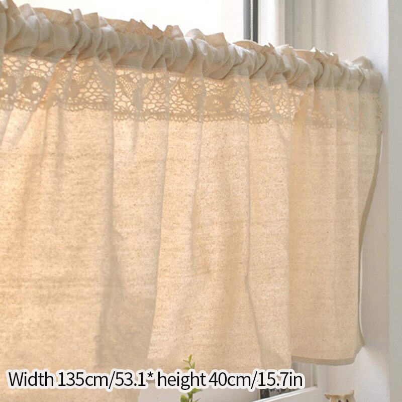 rideau cuisine Demi-rideau occultant japonais, pour cuisine, draperies imprimées Vintage, en coton, lin, dentelle, pour placard, pour chambre à coucher: S3 Short Curtain