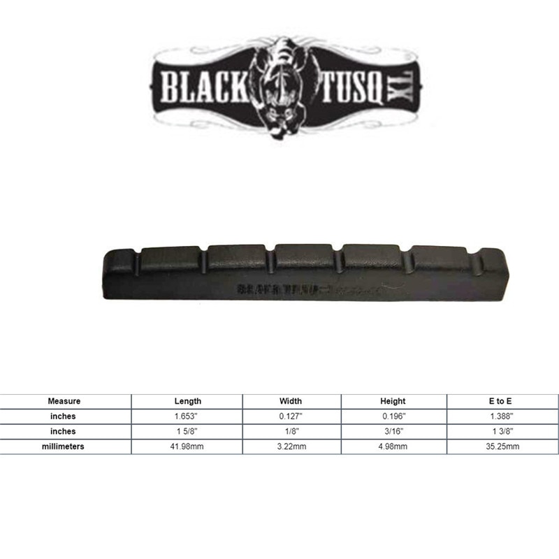 Graph Tech PT-5042-00 TUSQ Nut XL 42mm Pre-Slotted Flat Bottom Guitar Nut for FD Strat Electric guitar Black