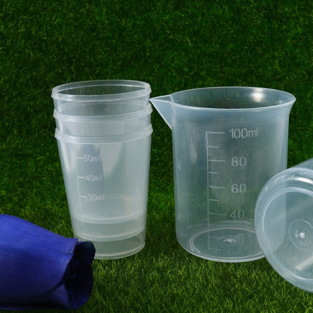 10pcs 100 50ml Measuring Cups Mask Measuring Cup Set Polypropylene Beake Beaker PP Graduated Glass Plastics Laboratory Ware W
