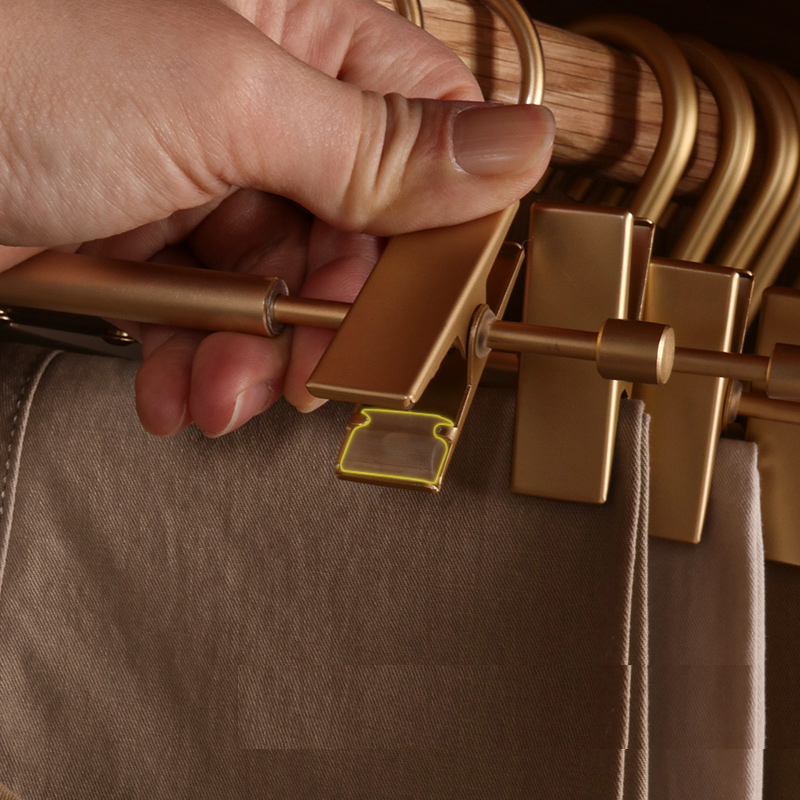 5 st mattguldfärgade byxgalgar halkfria metallgalgar platsbesparande klädbyxor torkställning för förvaring