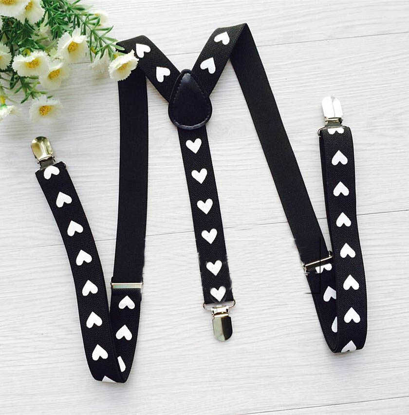 Mænd kvinder unisex sorte seler seler justerbare elastiske stjerner sorte bukseclips bhh 0099: Sort