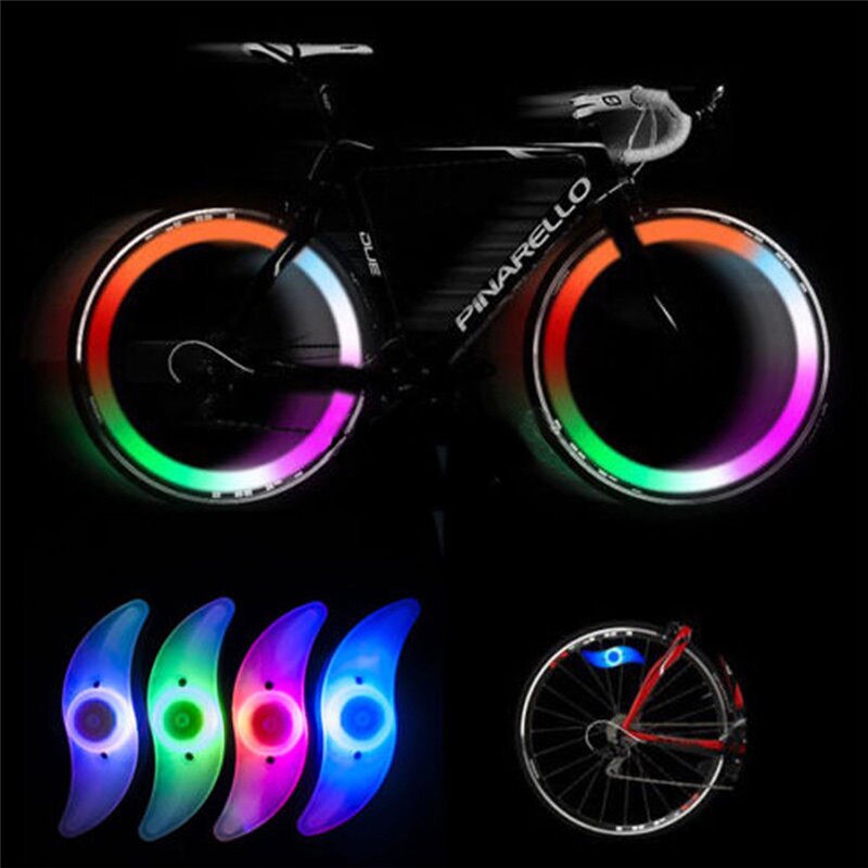 1pc cykelljus cykellampa led däck däck ventilkåpor hjulekrar cykellyktor för cykeltillbehör 4 färger vattentäta
