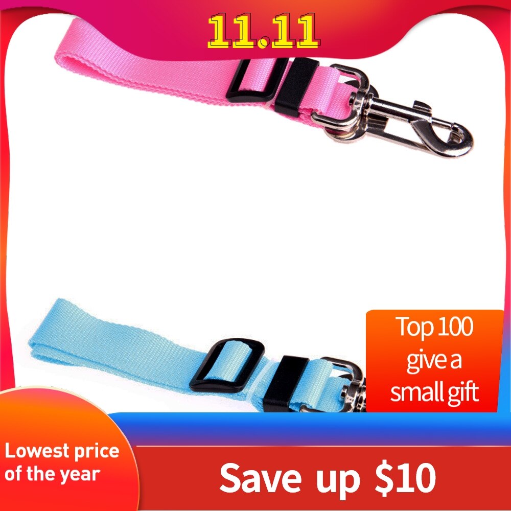 Voertuig Autogordel voor honden katten Pet Veiligheidsgordel Harnas Lead Clip Veiligheid Hond Voertuig Harnassen Blue & roze Adjustale