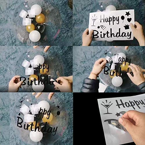 6pcs 27x20cm Balloon Stickers Happy Birthday Party Decorations For Kids Happy birthdays Bubble Ball Bobo Ballons DIY Stickers