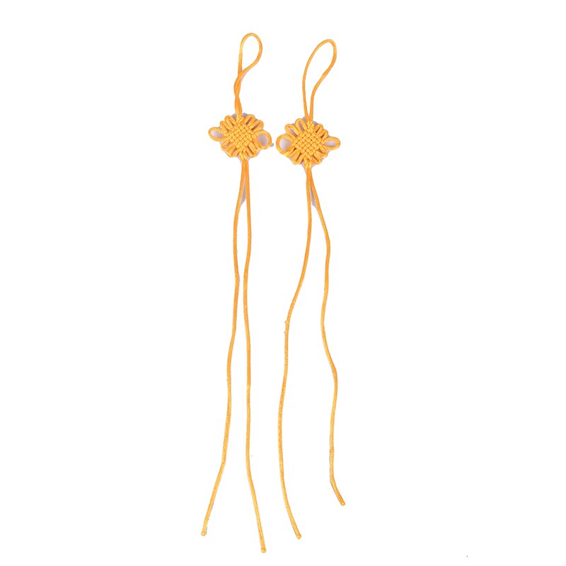 Chinese Decorative Knots Pendants 2pcs Chinese Knot DIY Tassel Fringe Chinese Bow Knots Nylon Thread Year Decorative: Yellow