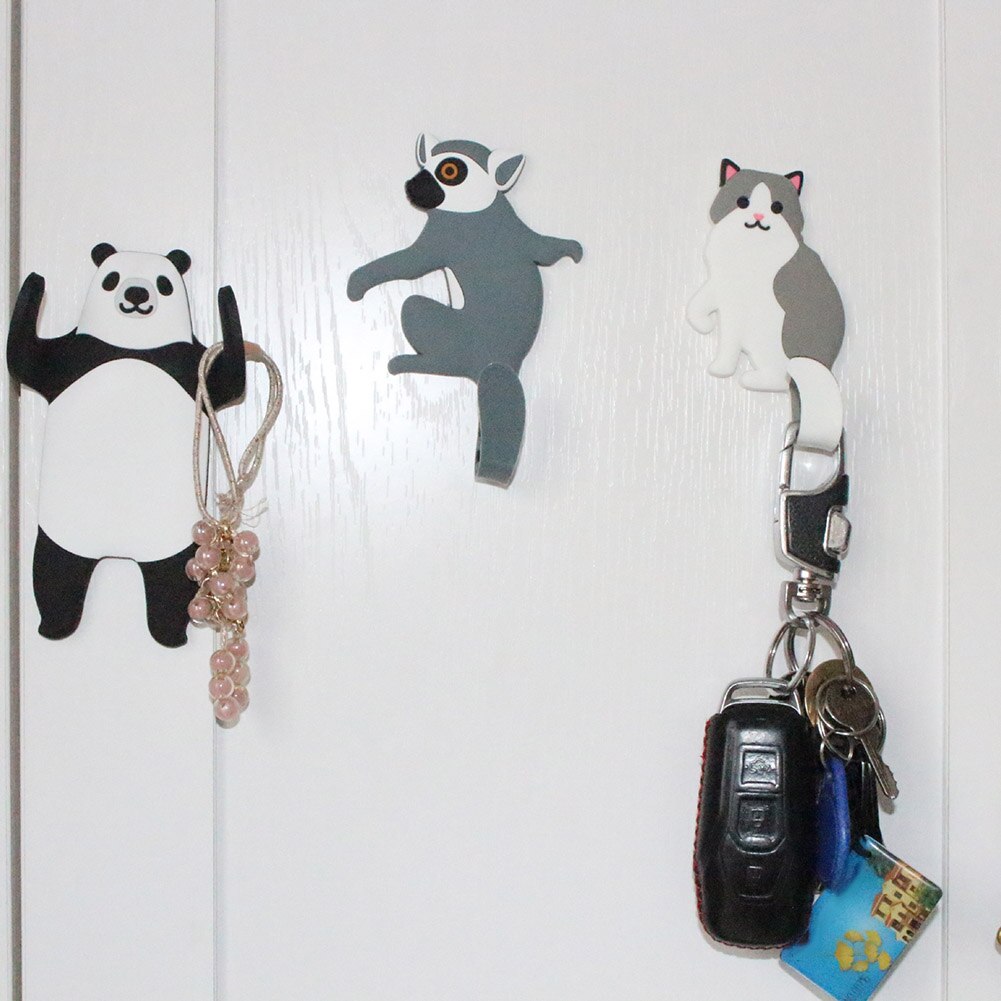 Hameçons animaux dessin animé en vogue | 1 pièce, pâte de réfrigérateur, décoration de maison Portable mignonne MDD88