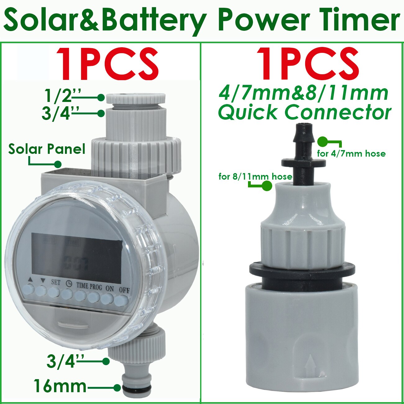 KESLA Garden Solar Battery Powered Watering Timer Drip Irrigation Greenhouse Electronic Automatic Irrigator Controller System: Red