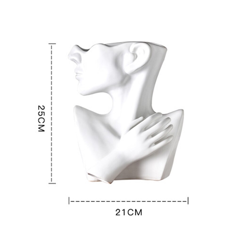 Flower Vase Art Portrait Flower Pot Vase Ceramic Human Face Family Flower Garden Storage Arrangement Home Handmade Decorations