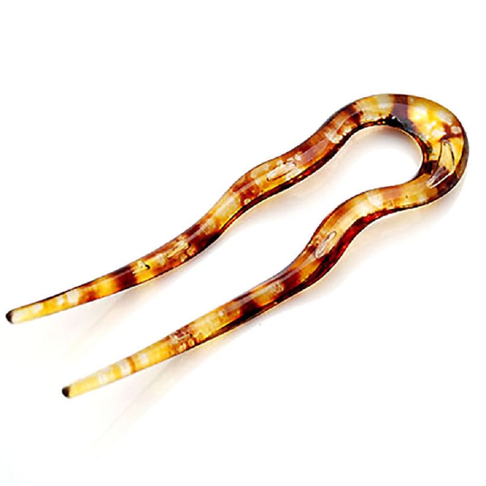 Pinzas para el pelo en forma de U, tenedores de plástico simples y convenientes, herramienta de peinado, horquillas, decoración mágica para el pelo, novedad de: brown