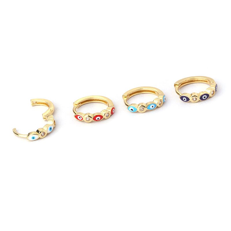 1 pieza Bohemia pintura Ojo Azul aro pendientes para las mujeres nueva tendencia de joyería Piercing, pendientes para los adolescentes