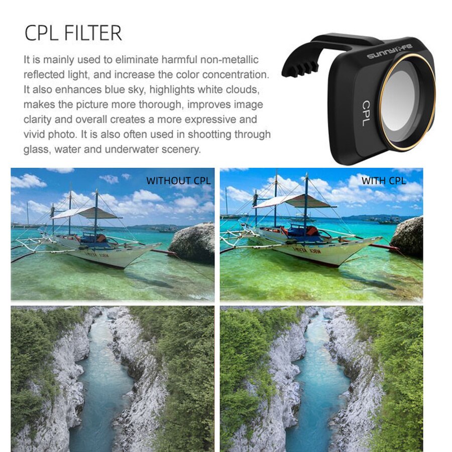 Dji mini 2 filtre uv nd cpl 4/8/16/32 ndpl set kamera linse filter til dji mini 2/ mavic mini tilbehør