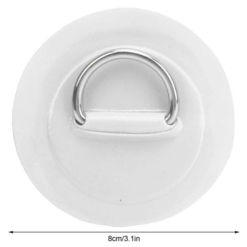 Almohadilla de anillo en D de acero inoxidable, parche para bote inflable de PVC, balsa, bote, canoa, Kayak, tabla de surf, diámetro de 8cm, 4 Uds.