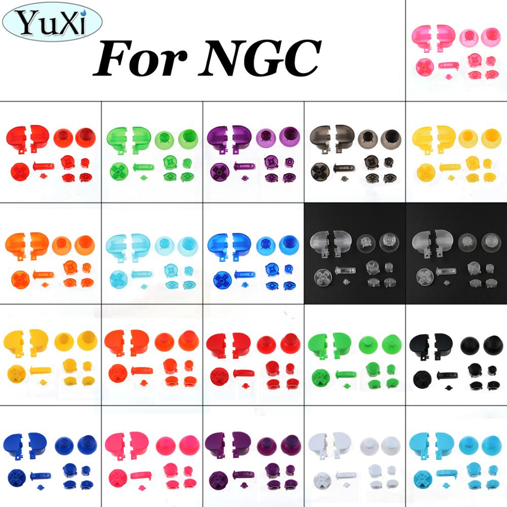 YuXi 21color Full Set LR ABXY Z Keyboards Keys for GameCube Game Controllers for NGC D Pads Power ON OFF Keys & Joystick Cap