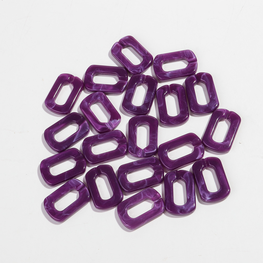 20 piezas 20x30mm cuentas de cadena de eslabones de anillo cuadrado acrílico de colores mezclados para pulsera fabricación de collares accesorios de joyería DIY al por mayor: Verde