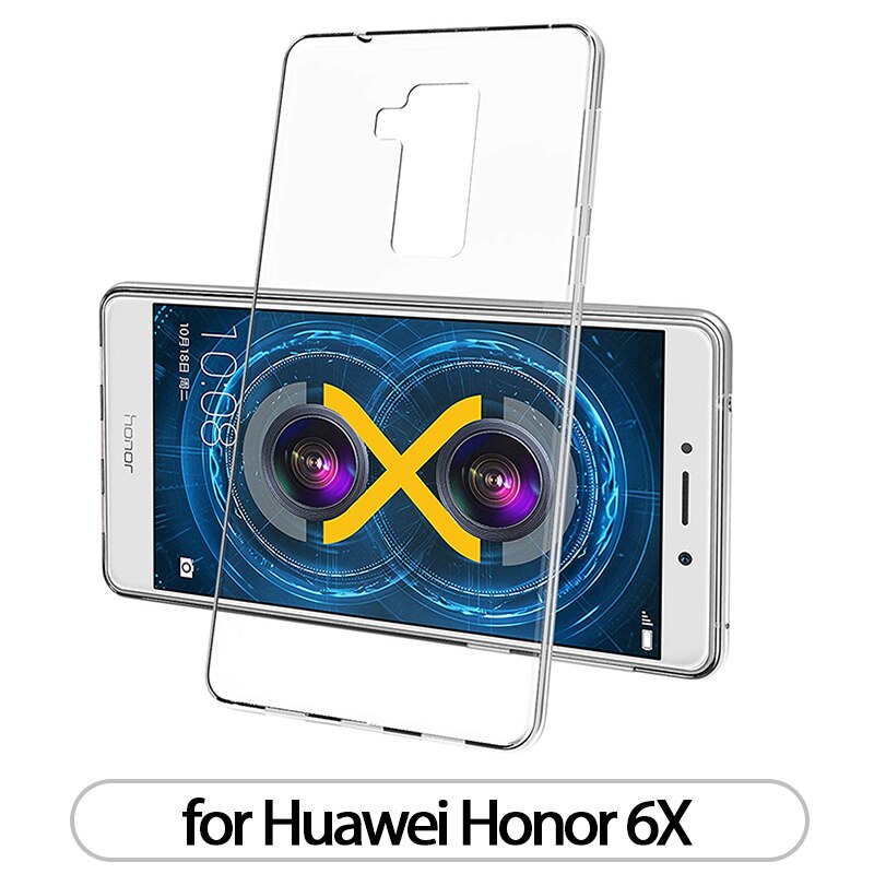 Fall Für Huawei Honor 6A 6C 6X TPU Silicon Klar Ausgestattet Bumper Soft Case für Huawei Ehre 6A Pro 6CPro Transparent Zurück Abdeckung: for Honor 6X