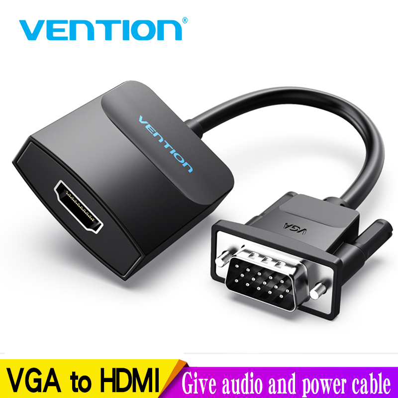 Ventie VGA naar HDMI adapter Met Audio Ondersteuning 1080P Voor PC Laptop naar HDTV Projector Video Audio Converter vga hdmi converter 1m