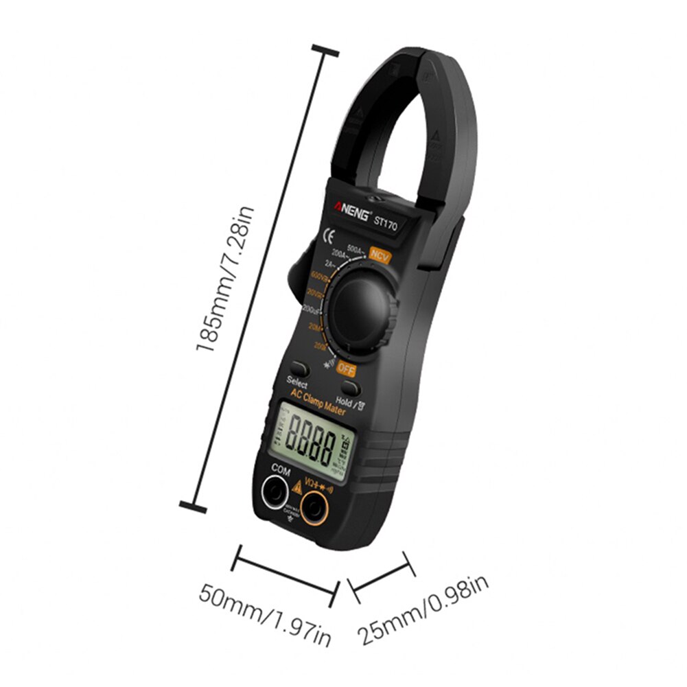 ANENG ST170 Digital Clamp Meter DC/AC Current Multimeter Ammeter Voltage Tester Car Amp Hz Capacitance NCV Ohm Test
