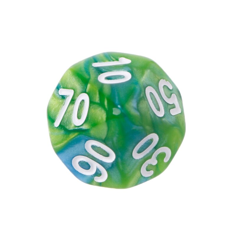 7pcs/set Polyhedron 2-color D&amp;D Dice with Marbled Effect D4 D6 D8 D10 D10% D12 D20 Black Red Blue Color Clear Playing Dice 27RD