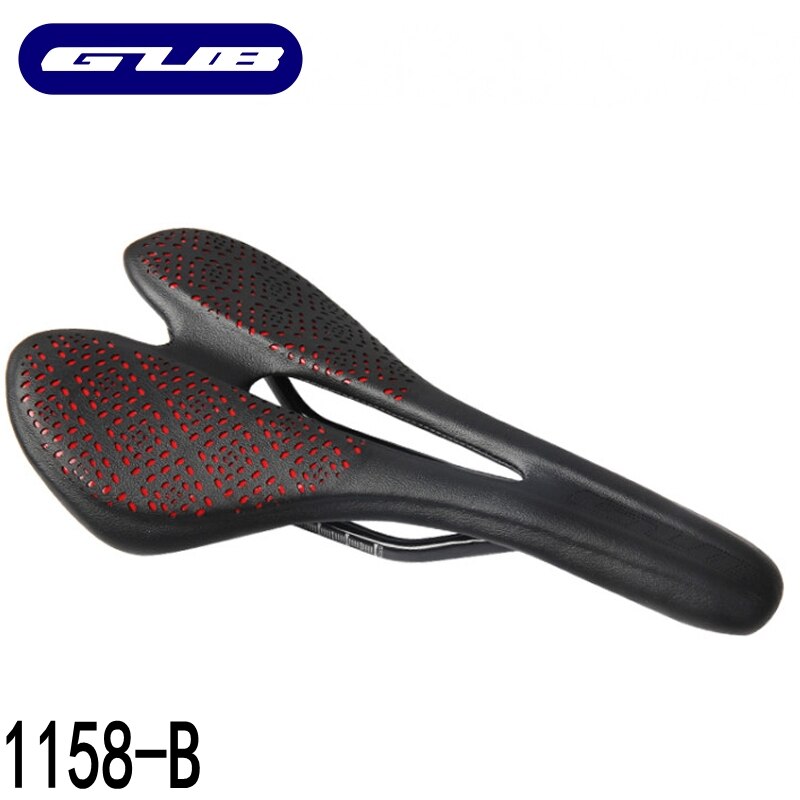 Gub-sillín de fibra de carbono 1158 para bicicleta de montaña, almohadillas de Material de carbono 3k T700, cojines de cuero ligero: BLACK-RED 1158-B