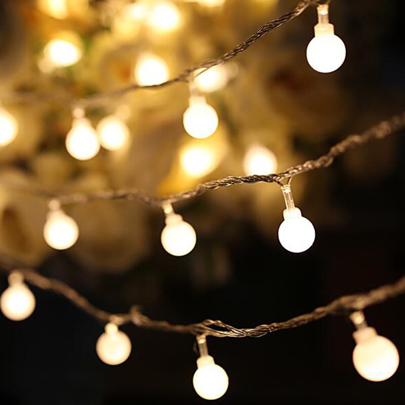2M3M 6M Fairy lights Garland LED Ball String Lights Waterproof for Christmas Tree Wedding Home Indoor Decoration Battery Powered: warm / 3m 20led