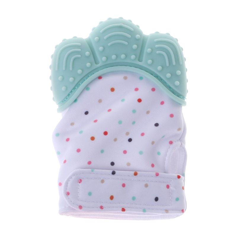Baby teether hansker knirkende slipetenner tannpleie tannkjøtt smertelindring nyfødt bitt tygg lyd leker justerbar tannkitt: Lgn