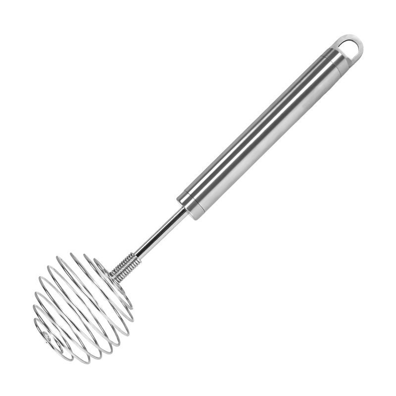 Fouet à ressort à bille en acier inoxydable, batteur à œufs semi-automatique, mélangeur à beurre manuel, broyeur de pommes de terre et d'avocat, outil de cuisson de cuisine: Default Title