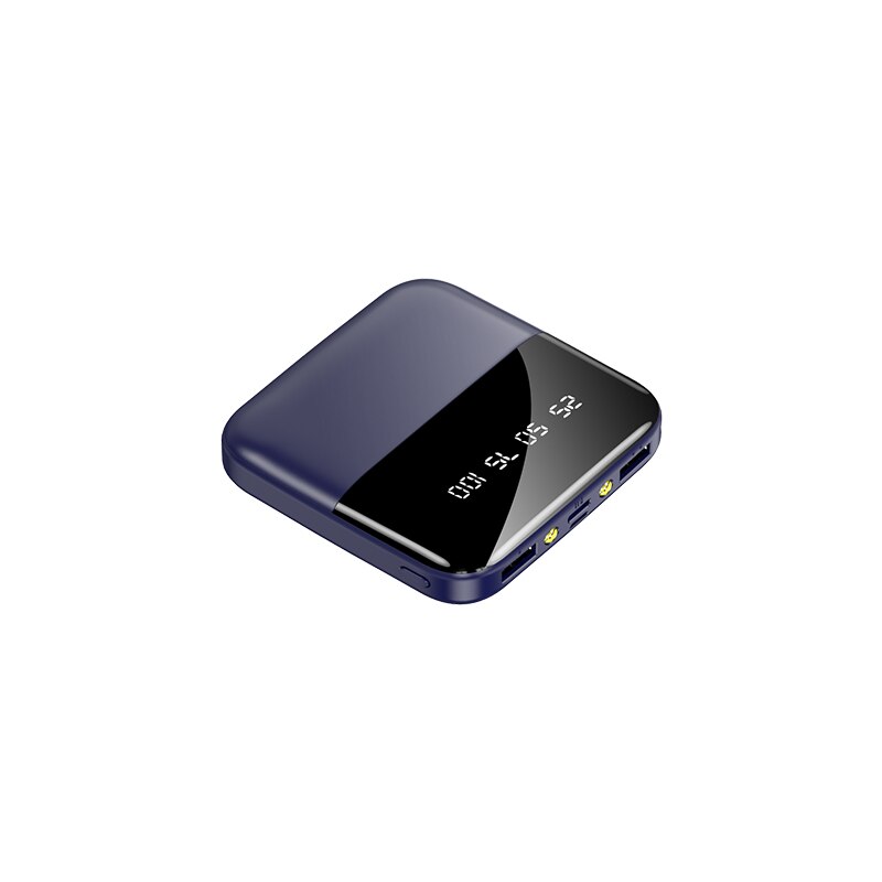 20000mAh Mini Power Bank Fast Charger for All smartphones 2 USB LCD Type C Portable Charging Powerbank Power Bank: Blue