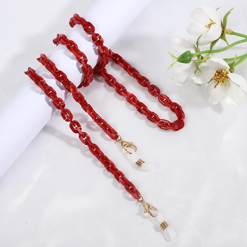 Neue Mehrfarbige Dünne Harz Acryl Sonnenbrille Kette Für Frauen Männer Brillen Ketten Lesen Eyewears Schnur Halter Neck Strap Lanyard: 008