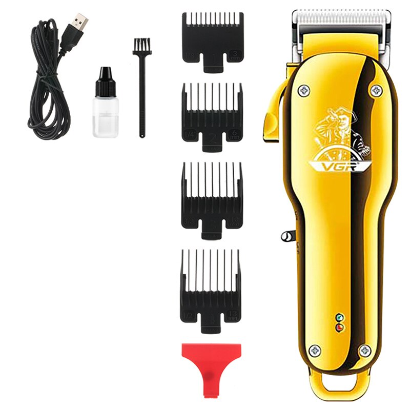Vgr Professionele Tondeuse Kapper Cutters Elektrische Draadloze Tondeuse Gold Alle Metalen Haar Snijmachines V-678: Golden