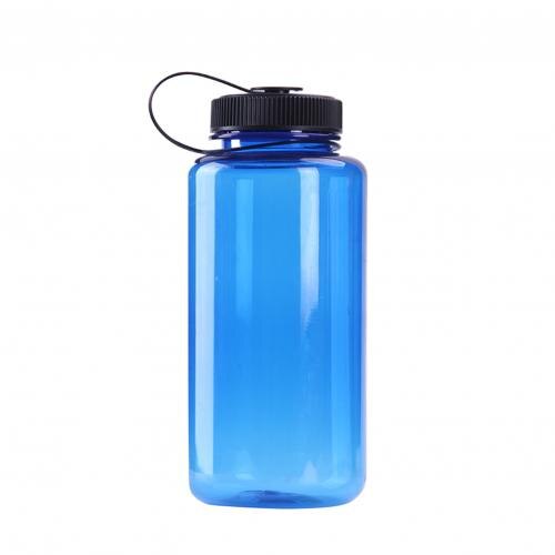 Sport Water Fles 1000Ml Brede Mond Grote Capaciteit Drink Cup Draagbare Mok Outdoor Reizen Draagbare Drinken Fles Transparant: Blauw