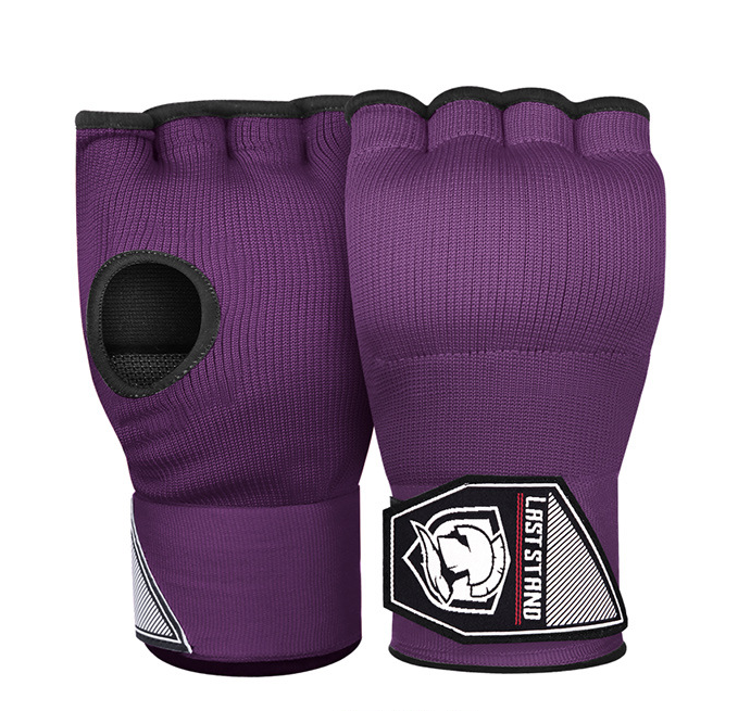 Boksen Hand Wrap Binnenhandschoenen Half Vinger Gel Bokshandschoen voor Muay Thai MMA Kickboksen Vechtsporten Ponsen Snelheidszak Training: Paars