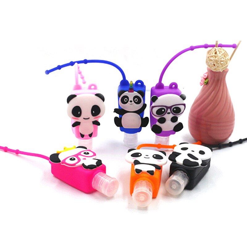 10/50pcs Silicone Mini désinfectant pour les mains voyage Portable sûr support de Gel distributeur de savon main Gel support pour les enfants: panda / 50Pcs