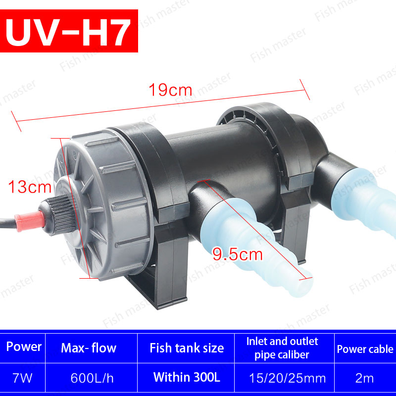 Jebo UV Sterilizer Light Lamp Fish Tank Ultraviolet Water Filter Pond Water Cleaner For Aquarium Pond 220~240V 5W~36W JEBO: 7W